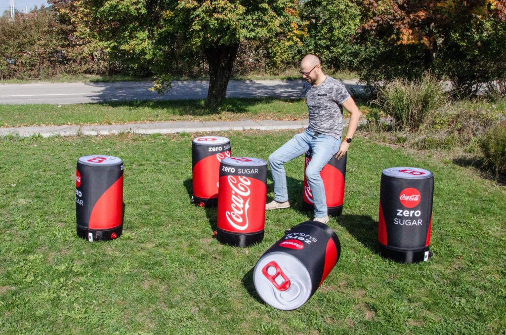 mobilier gonflable - siège - coca cola