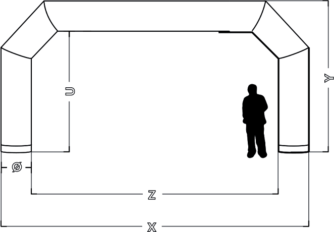 arche gonflable - rounded - croquis